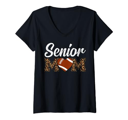Senior Mom Graduate Football Player Mom Camiseta Cuello V