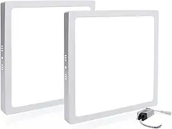 Kit 2 Painel Plafon Led 25w Quadrado Sobrepor Branco Frio Iluminação Decoração