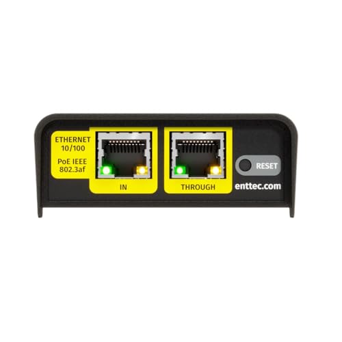 Image of ENTTEC DIN Ethergate Mk2 POE 71031 2 Universe Bi-Directional Ethernet to Dual DMX RDM Converter, DMX500K Compatible