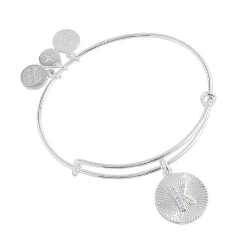 Image of Alex and Ani Initial I Pave Starburst Texture Bangle