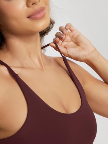 Image of ODODOS Halter Sports Bra for Women Non Padded Strappy Cropped Tops Workout Yoga Crop