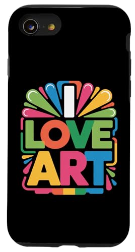 カラフル I Love Art 大胆なタイポグラフィ スマホケース iPhone SE (2020) / 7 / 8 用