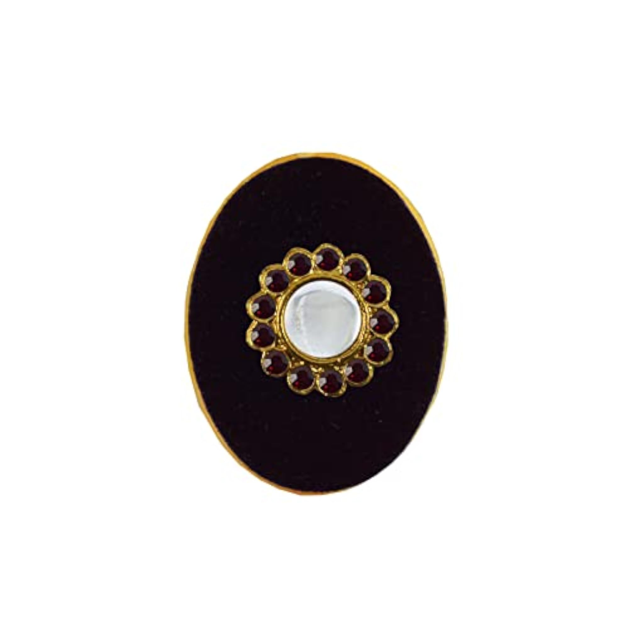 Kundun Stone Stud Sari Pin Brooch, Elegant Traditional Accessory