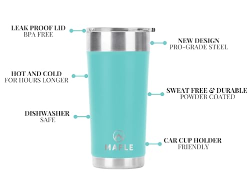 Maple 20 Oz Tumbler | Stainless Steel Vacuum Insulated With Spill-Proof Lid And Straw Set - Superior Design For Temperature Retention – Travel Tumbler - Coffee Mug (Aquamarine) #TOP1