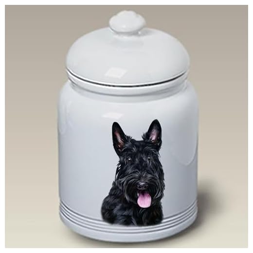 Scottish Terrier - Best of BreedDog and Cat Ceramic Treat Jar 9" Tall Air Tight Seal All White