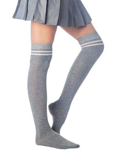 Image of iB-iP Women's Football Style Stripes Sports Thigh High Long Socks