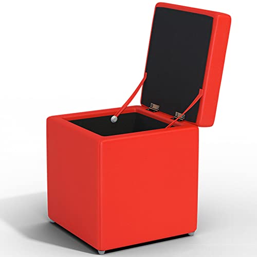 Repose-Pieds Ottoman de Rangement 30cm Pouf Cube Tissu - 4
