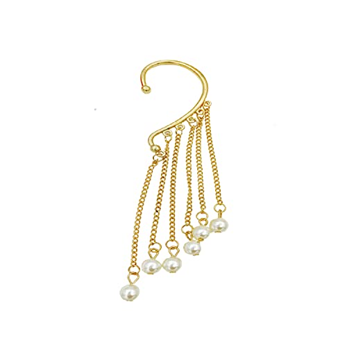 Multi Gold Punk Long Tassel Chain Earring Wrap Angel Tears Ear Tassels Wrap Crawler Hook Earrings Bullet One Ear Cuff Crawler Dangle Drop Earring Non Pierced Ear Cartilage Wrap Hoop Earrings