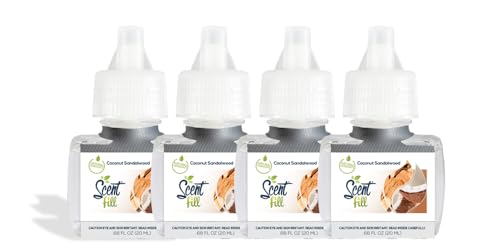 Scent Fill Coconut Sandalwood Plug in Air Freshener, 4 Scented