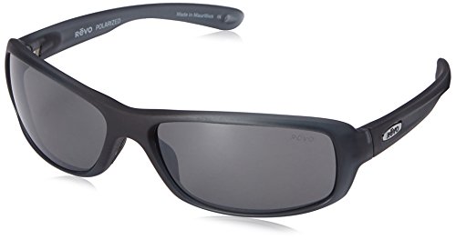 Revo Converge RE 4064 00 GY Polarized Rectangular Sunglasses, Matte Grey/Crystal Graphite, 61