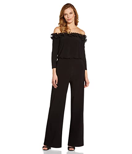 Adrianna Papell womens Ruffled Blouson JumpsuitDress