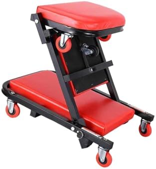 2-in-1 Garage Shop Creeper Seat with Wheels, 300LBS Capacity, Adjustable Lay Down or Sit Design, Perfect for Auto Repair and Mechanics, and Comfortable