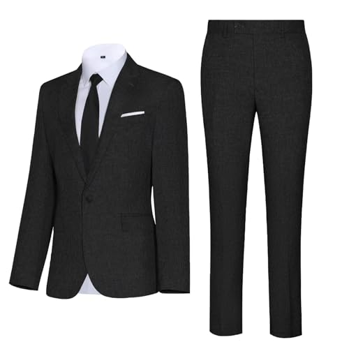 Lightweight Mens Suit 2 Piece Slim Fit Set Light Weight Casual Tux Sets Wedding Prom Blazer Jacket Pants Suits for Men3