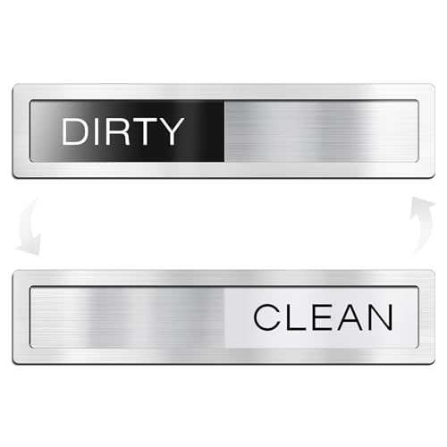 Dishwasher Clean Dirty Sign, Clean Dirty Magnet for Dishwasher - Strong Holding, Non-Scratch, Easy to Read & Slide - Eobiim