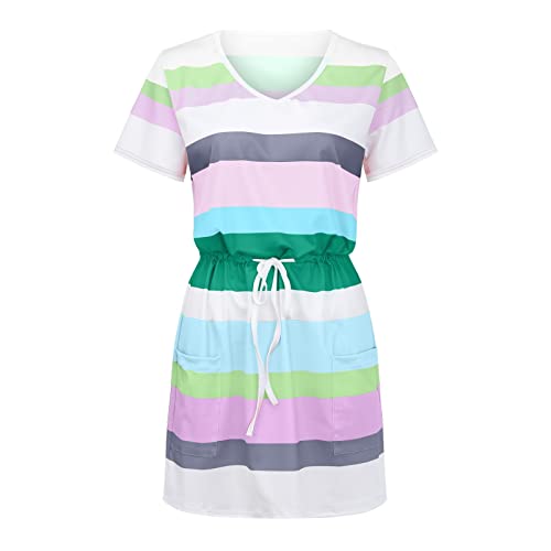 Robe d'été fluide sans manches col V dos nu chic - 3