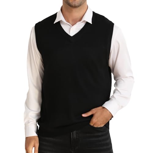 Mens Sweater Vests Classic V-Neck Knitwear Sleeveless Pullover Autumn Winter Warm Tank Tops