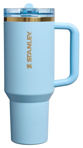STANLEY x Messi Quencher ProTour Flip Straw Tumbler with Leakproof Lid 40 oz | Built-in Straw and Handle | Cup Holder Compatible for Travel | Insulated Stainless Steel | BPA-Free | Messi Striker Blue