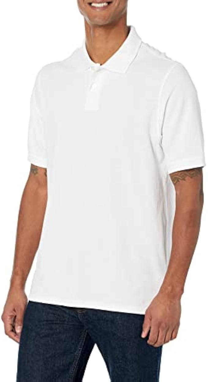 Amazon Essentials Men's Regular-Fit Cotton Pique Polo Shirt (Available in Big & Tall)