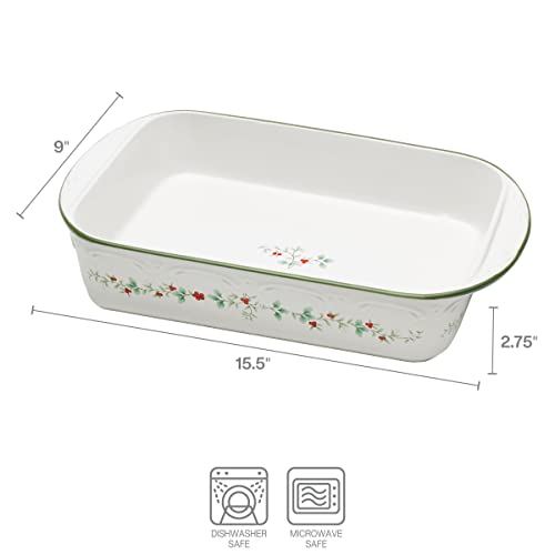Image of Pfaltzgraff Winterberry Rectangular Baker, 13 Inch