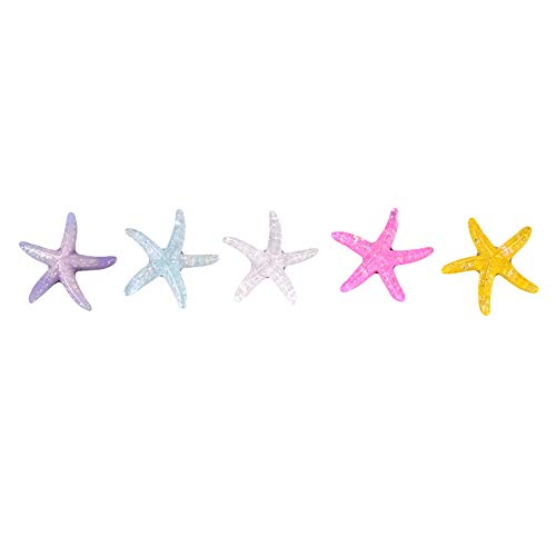 Whiie891203 Miniature Fairy Garden 5Pcs Colorful Starfish Shell Ornament DIY Miniature Ocean Landscape Decoration - Random Color Seastar#