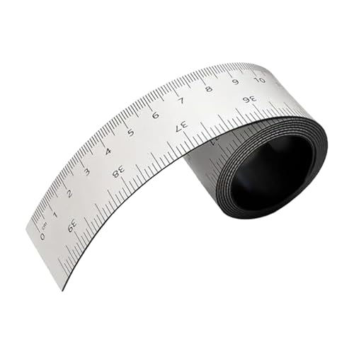 Cinta métrica magnética flexible – 39,37 pulgadas, guía de escala en pulgadas y centímetros, diseño de respaldo magnético fuerte, fácil alineación en la superficie metálica de la pizarra blanca, ideal