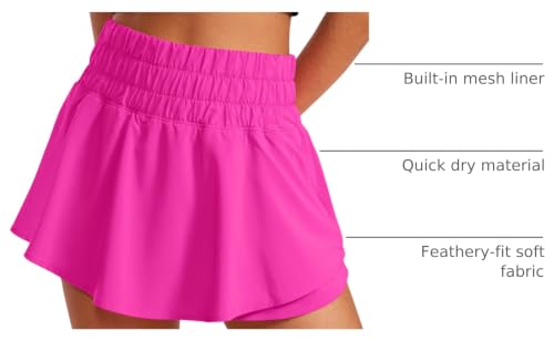 Image of CRZ YOGA Ruffle Skirt Overlay Athletic Shorts | High Waisted, Quick Dry, Lightweight, Flowy, A Zip Pocket, for Women
