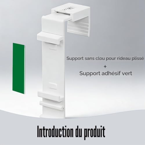 8 Pièces Support Store Enrouleur sans Percage, Fixation Store sans Percages, Supports de Serrage Longs pour Stores Double, Fixation et Collage San Perçage, Accessoire Pratique pour Fenêtres PVC – vue 4