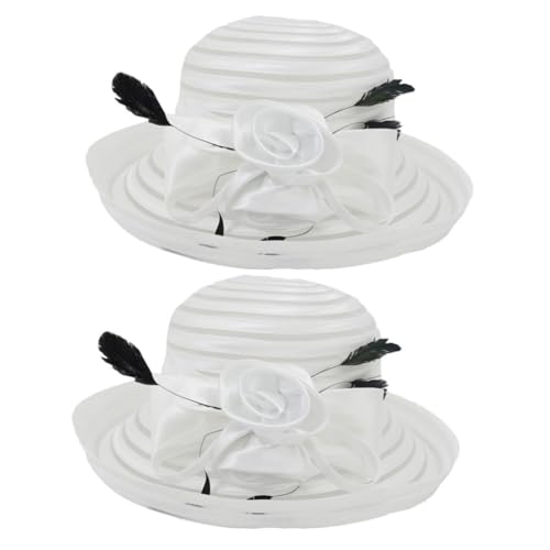 Chapeau de mariée blanc anti-UV à large bord pour grand mariage d'été