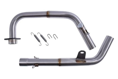 avdb-Moto Auspuffkrümmer/Auspuffleitung D:35mm kompatibel mit Kawasaki Z 125 2019-2024, Ninja 125R 2019-2024 in Stahl