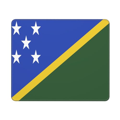 Tapis De Souris Drapeau des Îles Salomon Tapis De Souris De Jeu avec Bords Surpiqués Mousepad De Bureau Anti-Dérapant Tapis De Souris Gaming pour Gaming Pc Clavier 25X30Cm