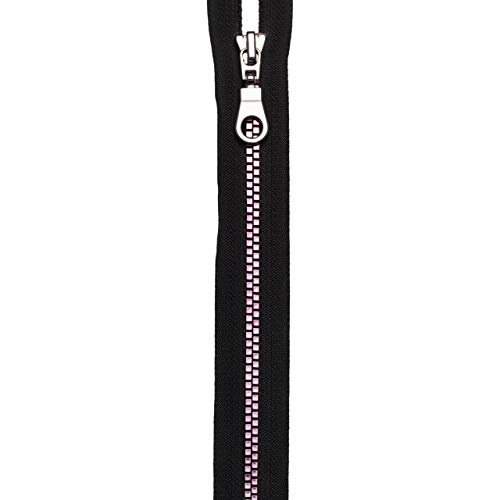 Prym Zip Fastening, Polyester, Black/Pink, 70 cm, Black / Pink