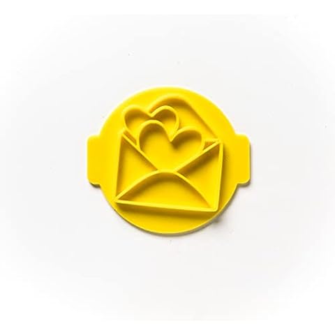 The Cookie Cutter Hub Love Heart Envelope Embosser No 19 /Stamp for Cupcakes Fondant Icing Clay Cake Baking Decoration Cover