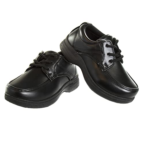 Image of French Toast Boys Shoes - Kids Oxford School Uniform Loafer Church Dress Shoes Slip-On Faux-Leather (Toddler-Big Kid) (Black)
