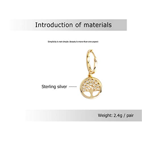 Boucles d'oreilles pendantes d'arbres légères pour oreilles sensibles
