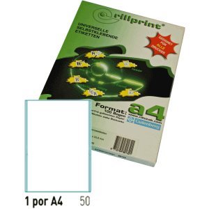 Rillstab Universaletiketten Rillprint weiß 200x297,0mm A4 VE=100 Etiketten