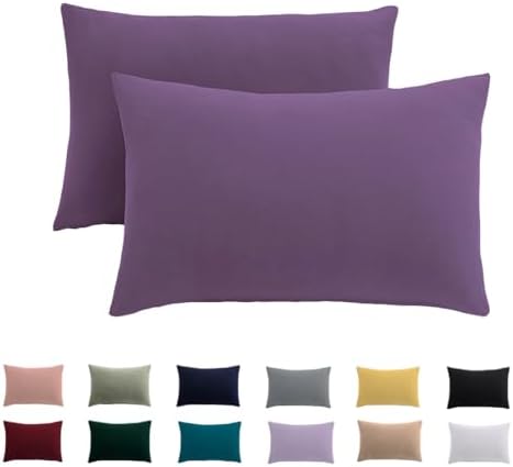 Beqnat Kissenbezug 70x90 2er Set, Kopfkissenbezug Lila | 100% Mikrofaser Kopfkissenbezug 70 x 90 mit Reißverschluss, Weich Kissenhülle Für Kissen, Bügelfrei & Knitterfrei, Waschbar