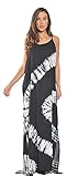 Riviera Sun 21614-BW-3X Summer Dresses/Maxi Dress/Sundresses for Women Black/White