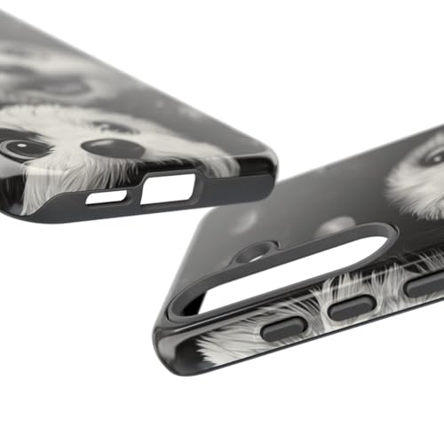 Coque Samsung S25 rigide brillante chien noir et blanc - 3