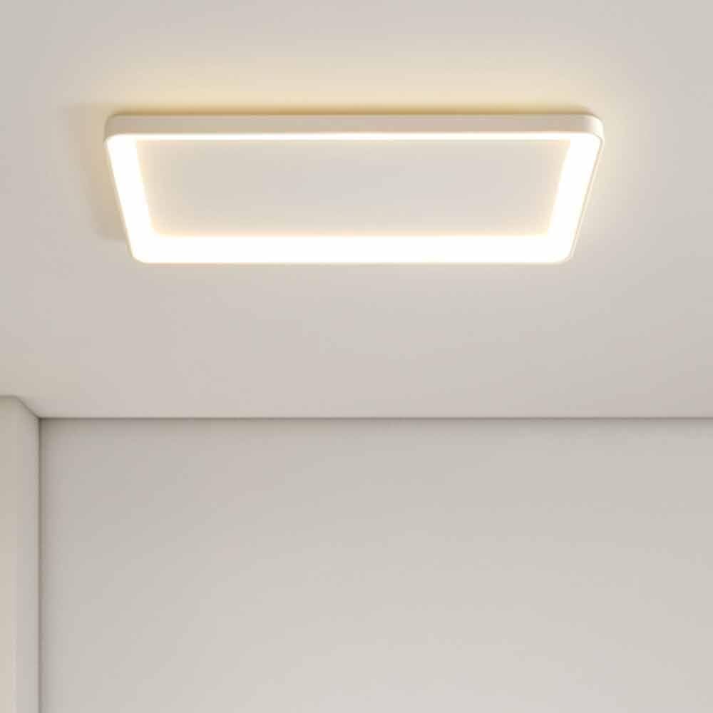 Ultra -thin Design Ceiling Lamp Minimalist Rectangle LED Flush Mount Ceiling Light Personality Saving Ceiling Lamp 3000k-6000k Dimmable Side Emitting Ceiling Lighting Fixture for Living Room