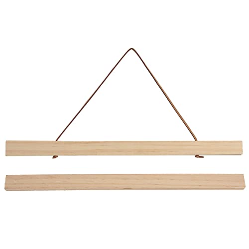 Image of TOPINCN Poster Hanger Decorative Painting Hanging Scroll Rod Hanging Painting Magnetic DIY Frame Hanging Painting Scroll Pictures Wooden Solid Wood Hook (30 * 2.1)