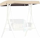 Swing Canopy Replacement Cover, 3 Seater Universal Replacement Canopy for Garden Swing Chair Cover Patio Hammock Cover Top Roof, Waterproof Windproof Anti-UV,Gray,191x120x18/23cm