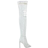 Minetom Mujer Otoño Invierno Moda Boots Tramo Sobre La Rodi