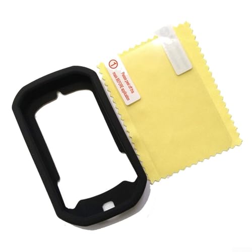 Elegante funda de silicona con película HD compatible con modelos de la serie Bryton Rider (negro)