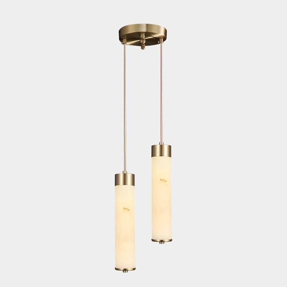 Luminaire suspendu pierre naturelle lampe linéaire tubulaire cylindrique îlot cuisine
