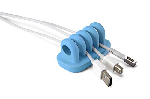 Toysdone Cordies Desktop Cable Management for Power Cords and Charging Accessory Cables (Blue)