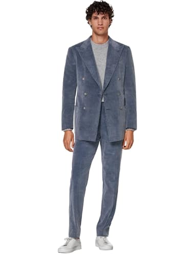 Costume en velours côtelé homme double boutonnage smoking mariage veste pantalon