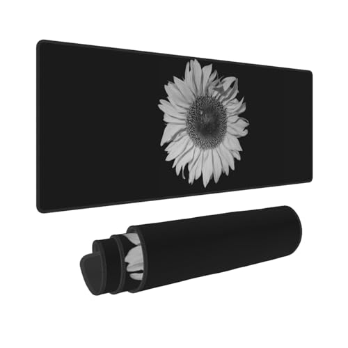 Tapis de souris tournesol noir 30x80 pour protéger votre grand bureau