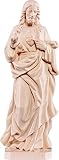 Ferrari & Arrighetti Imagen del Sagrado Corazón de Jesús en Talla de Madera con Acabado Natural Que Mide 17 cm - Demetz Deur