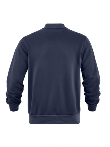 Men's Track Jackets Lightweight Fleece Sweatshirts Casual Full Zip Up Mock Neck Long Sleeve Outdoor Jacket with Pockets2
