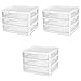 Sterilite 3-Pack Wide 3 Drawer Unit, Plastic Desktop Organizer with Clear Drawers, White Frame - Stackable Multi-Purpose Storage for Office Supplies, Craft Rooms, Classrooms and Home Organization